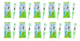 Kit 10 Termometro Digital Axilar Flexível Verde G-tech