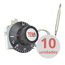 Kit 10 Termostatos Analógicos Tiwa 50/300 30a S Bucha Curto