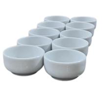 Kit 10 tigelas 40ml - Sobremesa - Manteigueira - Patês e molhos - Porcelana Branca