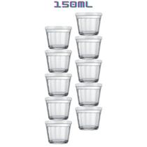 Kit 10 Tigelas de Vidro Americano 150ml Tampa Colorida Nadir