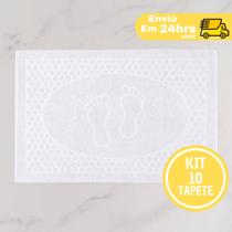 Kit 10 Toalha De Piso Tapete Pézinho Grosso para banheiro Branco Hotel Pousada 45x70cm Kit 10 Toalha De Piso Tapete Pézinho Grosso para banheiro Branco Hotel Pousada 45x70cm