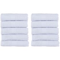 Kit 10 Toalha Rosto Salão Barbearia Academia Algodão Preto Branco