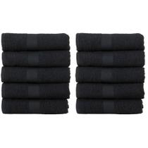 Kit 10 Toalha Rosto Salão Barbearia Academia Algodão Preto Branco Kit 10 Toalha Rosto Salão Barbearia Academia Algodão Preto Branco