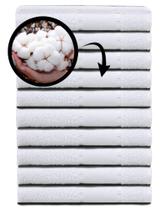 Kit 10 Toalhas de Banho Branca Hotel Spa Salão para Bordar Ponto Cruz Pureza 270 g/m2 - Fio 16/1