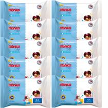 Kit 10 Toalhas Umedecidas Turma Mônica Hora Da Troca Com 44 Unidades