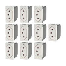 Kit 10 Tomada 10A Fundo Móvel 2P+T 250V Borne Automático PIAL Plus+ 615041BC Legrand Kit 10 Tomada 10A Fundo Móvel 2P+T 250V Borne Automático PIAL Plus+ 615041BC Legrand