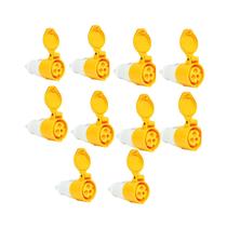 Kit 10 Tomada Acoplamento 2p+t 16a Amarelo 4h 110/130v Omg 3054 Kit 10 Tomada Acoplamento 2p+t 16a Amarelo 4h 110/130v Omg 3054