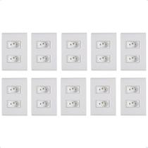 Kit 10 Tomada Dupla 10a 4x2 Branco Embutir Liz Tramontina
