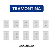 Kit 10 Tomada Dupla 10A Tramontina Liz Branco