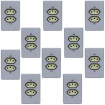 Kit 10 Tomada Dupla 250V Com Placa 10A Pial Legrand 54345 Kit 10 Tomada Dupla 250V Com Placa 10A Pial Legrand 54345