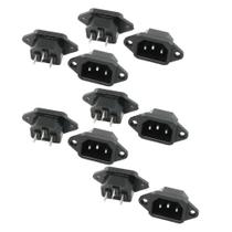 Kit 10 tomada iec tripolar(c14) macho p/ painel