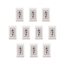 Kit 10 Tomada Móvel 10A 250V Branco Liz Tramontina 57170101 Kit 10 Tomada Móvel 10A 250V Branco Liz Tramontina 57170101