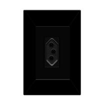 Kit 10 Tomada Simples 10A 2p+t Com Espelho Placa Bivolt 127v e 250v Linha Black Dubai Kit 10 Tomada Simples 10A 2p+t Com Espelho Placa Bivolt 127v e 250v Linha Black Dubai