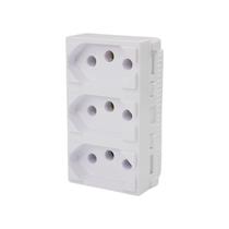 Kit 10 Tomada Tripla Monobloco Branco 20A Módulo Linha I9