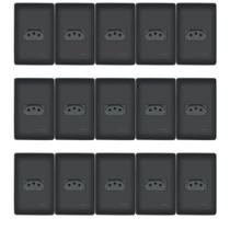 Kit 10 Tomadas 20A + 5 Tomadas 10A Com Placa Habitat - Fame Kit 10 Tomadas 20A + 5 Tomadas 10A Com Placa Habitat - Fame