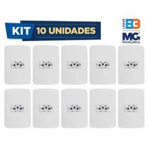 Kit 10 Tomadas B3 4x2 Branca - Margirius Kit 10 Tomadas B3 4x2 Branca - Margirius
