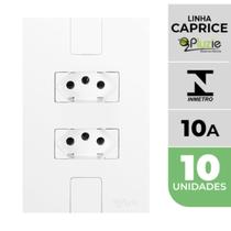 Kit 10 Tomadas Dupla 10A Caprice Pluzie 4x2 Branca