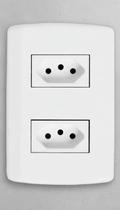 Kit 10 Tomadas Duplas 10A 250V 4x2 Modular Branco Kit 10 Tomadas Duplas 10A 250V 4x2 Modular Branco