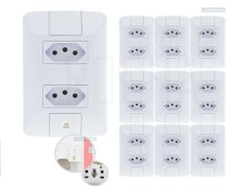 kit 10 Tomadas Duplas 10A Tramontina Linha Aria Sua casa sempre linda com as tomadas Tramontina