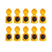 Kit 10 Tomadas Embutir 2P+T 16A Amarela 4H 110/130V Omg 3044 Kit 10 Tomadas Embutir 2P+T 16A Amarela 4H 110/130V Omg 3044