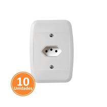 Kit 10 Tomadas Embutir Pezzi Branca com Placa