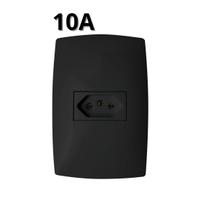 Kit 10 Tomadas Preta 10a Blux Home Grafite Combo Tomada Simples Economica Black Decoração Kit Casa