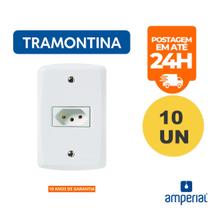 Kit 10 Tomadas Simples com Placa Branca Lux2 4x2 2P+T 20A 250V Tramontina Kit 10 Tomadas Simples com Placa Branca Lux2 4x2 2P+T 20A 250V Tramontina