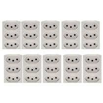 Kit 10 Tomadas Tripla 10a 2p+t Branca 615043bc Pial Plus+ Legrand Kit 10 Tomadas Tripla 10a 2p+t Branca 615043bc Pial Plus+ Legrand