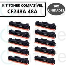 Kit 10 Toner Compatível 48a Cf248a p/ Impressora 15 M15 M15A M15W 28 M28 M28A M28W