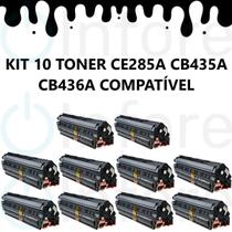 Kit 10 Toner Compatível Ce285a cb435a cb436a P1102w M1132 M1210 P1005 P1006 M1120 M1130 M1212