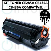 Kit 10 Toner Compatível Para Impressora P1102w M1132 M1210 Ce285a cb435a cb436a 85a