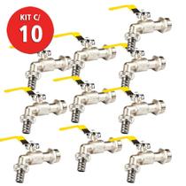 Kit 10 Torneira Esfera 3/4 de Aço Jardim Uso Geral Beltools