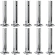 Kit 10 Torre Guarda Corpo Pinça Para Vidro 30cm Inox FS