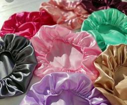 Kit 10 Toucas de Cetim Simples - Tamanho Pequeno - Antifrizz Dormir Cabelo