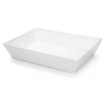 Kit 10 Travessa Retangular Uni 2,2l Branco Polipropileno Coza