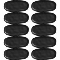 Kit 10 Travessas 16,5x8cm Cerâmica Orgânico Preto Restaurante Buffet Porto Brasil Kit 10 Travessas 16,5x8cm Cerâmica Orgânico Preto Restaurante Buffet Porto Brasil