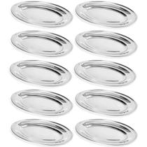 Kit 10 Travessas de Inox para Restaurante Bar Buffet 25cm Servir Petiscos Saladas Porções Kit 10 Travessas de Inox para Restaurante Bar Buffet 25cm Servir Petiscos Saladas Porções