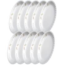 Kit 10 Travessas Oval 30 Cm Melamina / Plastico Decoracao Marmorizado Fuxing