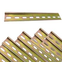 Kit 10 trilho din 35 x 7,5 perfurado 50cm