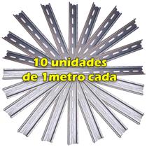 Kit 10 Trilhos Din Perfurado Galvanizado para Disjuntores Ts35 de 1 Metro Cada Kit 10 Trilhos Din Perfurado Galvanizado para Disjuntores Ts35 de 1 Metro Cada
