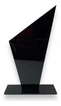 Kit 10 Troféu Acrilico Preto 2mm 10x18cm C/base Preta