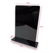Kit 10 Troféu Acrilico Preto 3mm 10x15cm C/base Preta - Para ser personalizado