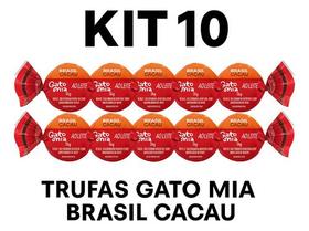 Kit 10 Trufas Chocolate Ao Leite Gato Mia Brasil Cacau