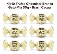 Kit 10 Trufas Chocolate Branco Gato Mia Brasil Cacau