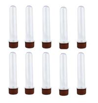 Kit 10 Tubete Marrom 12Cm Acrílico Para Personalizar Festa