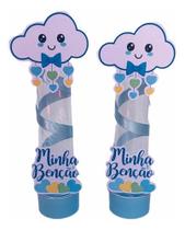 Kit 10 Tubetes Com Fita De Cetim Chuva De Benção Menino Azul Kit 10 Tubetes Com Fita De Cetim Chuva De Benção Menino Azul
