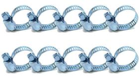 KIT 10 un Abraçadeira Aço Carbono Zincado 1/2 à 3/4 - 13 à 19mm - Rosca Sem Fim - Nove54