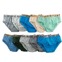 Kit 10 un - Cueca infantil de algodão com cós, tam G Kit 10 un - Cueca infantil de algodão com cós, tam G
