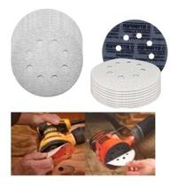 Kit 10 Un Disco De Lixa tiras aderentes Branco 150Mm Grão 100 Starfer