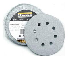 Kit 10 Un Disco De Lixa Tiras aderentes Branco 150Mm Grão 120 Starfer